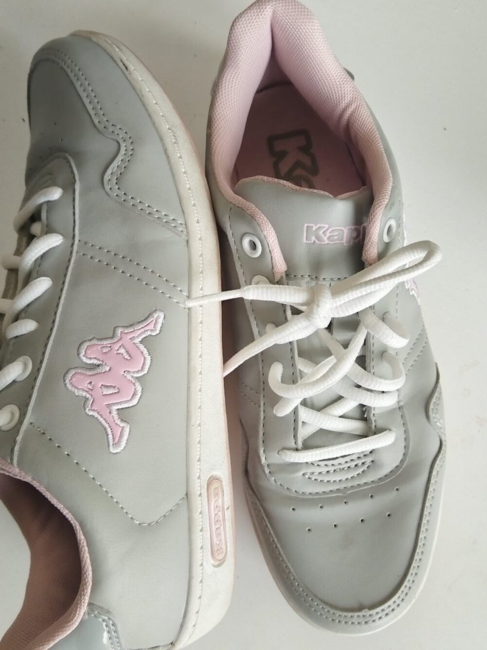 Kappa Women's Sneakers Size 5 Grey Pink Low Top Tennis Shoes Lace Up US 5 / 37